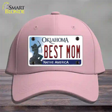 Best Mom Oklahoma Novelty License Plate Hat Cotton / Pink