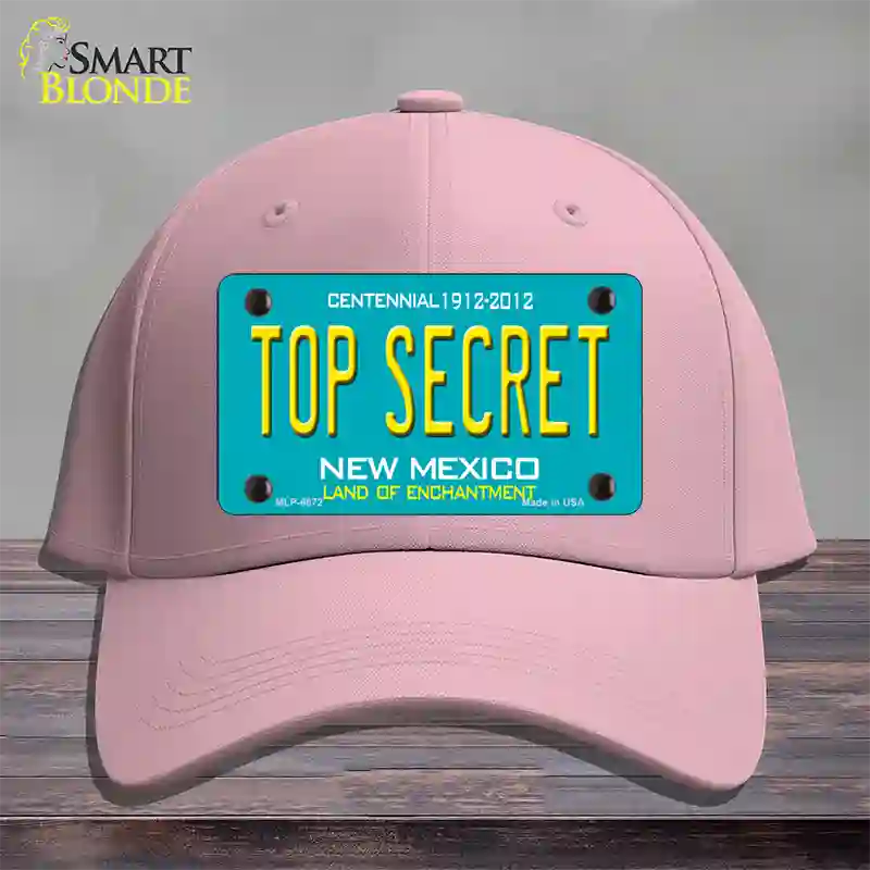 Top Secret New Mexico Novelty License Plate Hat Cotton / Pink