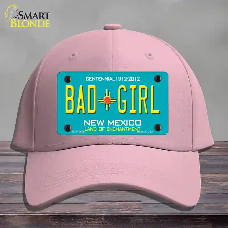 Bad Girl New Mexico Novelty License Plate Hat Cotton / Pink