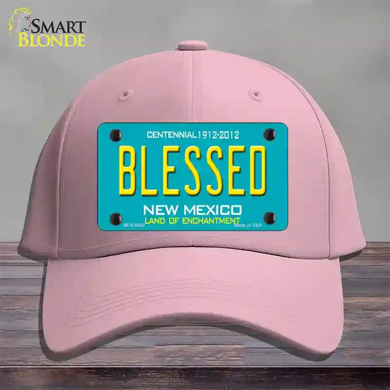 Blessed New Mexico Novelty License Plate Hat Cotton / Pink