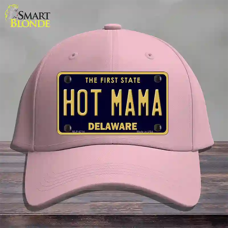 Hot Mama Delaware Novelty License Plate Hat Cotton / Pink