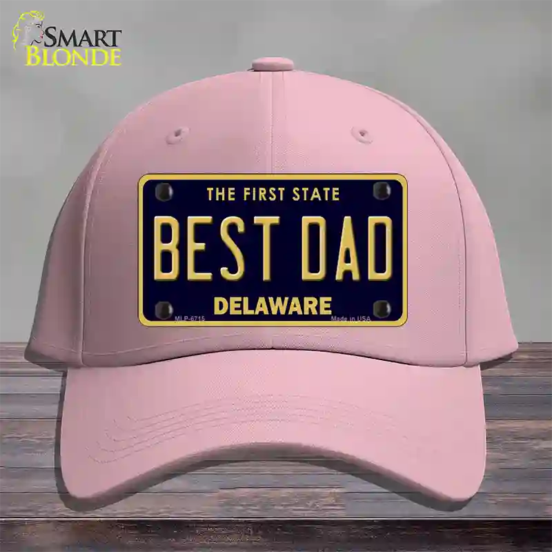 Best Dad Delaware Novelty License Plate Hat Cotton / Pink