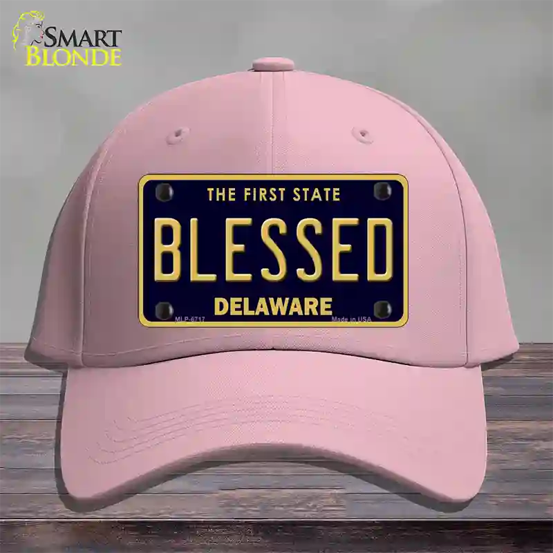 Blessed Delaware Novelty License Plate Hat Cotton / Pink