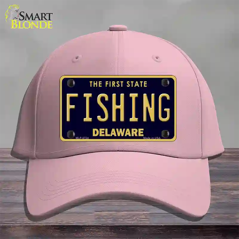 Fishing Delaware Novelty License Plate Hat Cotton / Pink