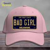 Bad Girl Delaware Novelty License Plate Hat Cotton / Pink