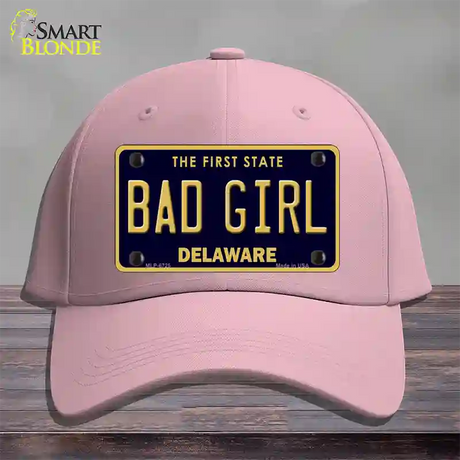 Bad Girl Delaware Novelty License Plate Hat Cotton / Pink