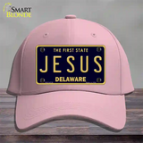 Jesus Delaware Novelty License Plate Hat Cotton / Pink