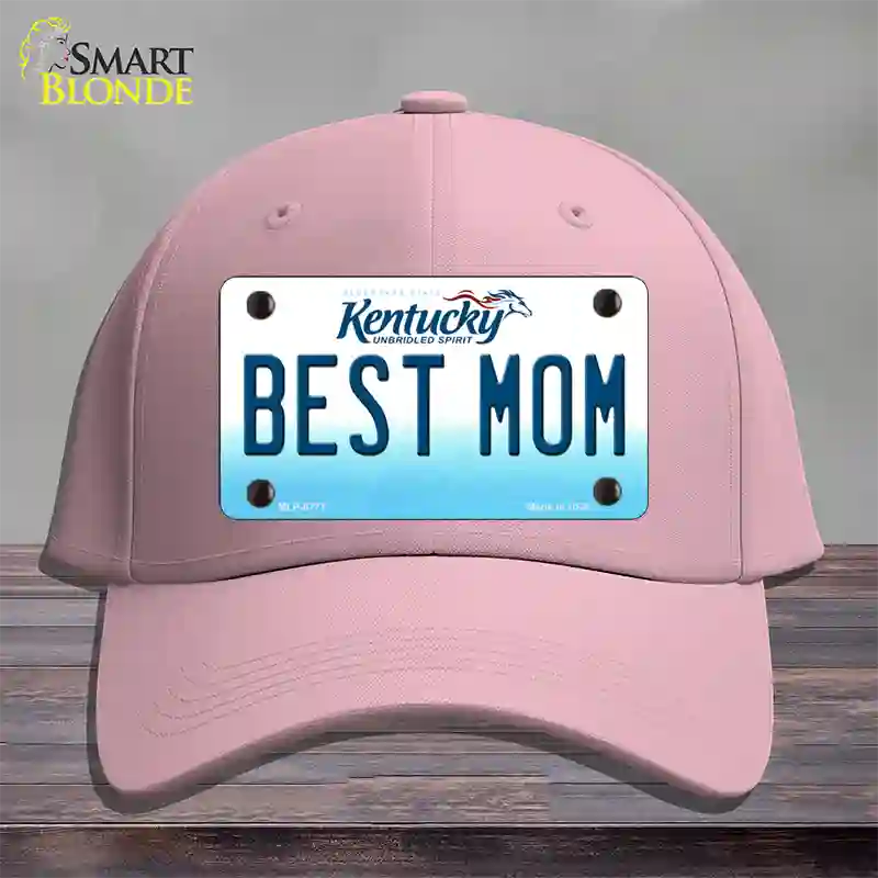 Best Mom Kentucky Novelty License Plate Hat Cotton / Pink