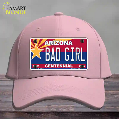 Arizona Centennial Bad Girl Novelty License Plate Hat Cotton / Pink