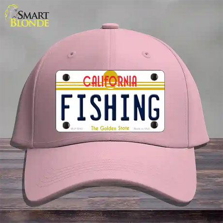 Fishing California Novelty License Plate Hat Cotton / Pink