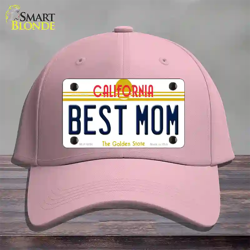 Best Mom California Novelty License Plate Hat Cotton / Pink