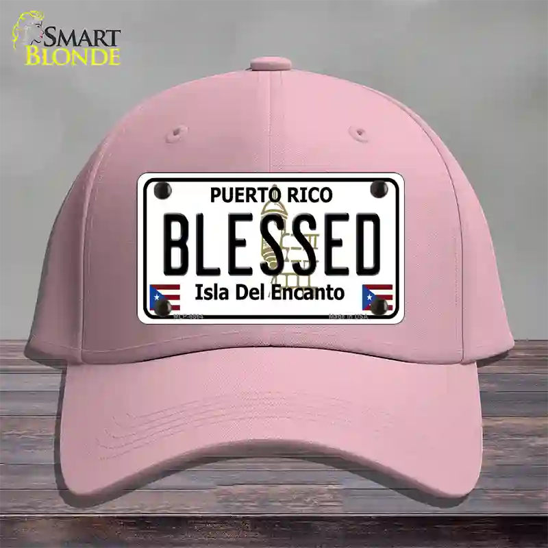 Blessed Puerto Rico Novelty License Plate Hat Cotton / Pink