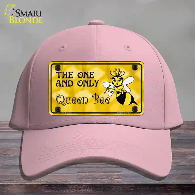 Queen Bee Yellow Novelty License Plate Hat Cotton / Pink