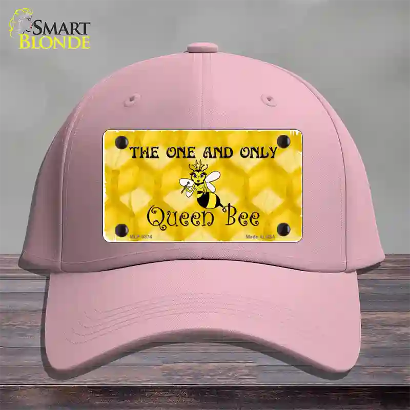 Queen Bee Honey Comb Novelty License Plate Hat Cotton / Pink