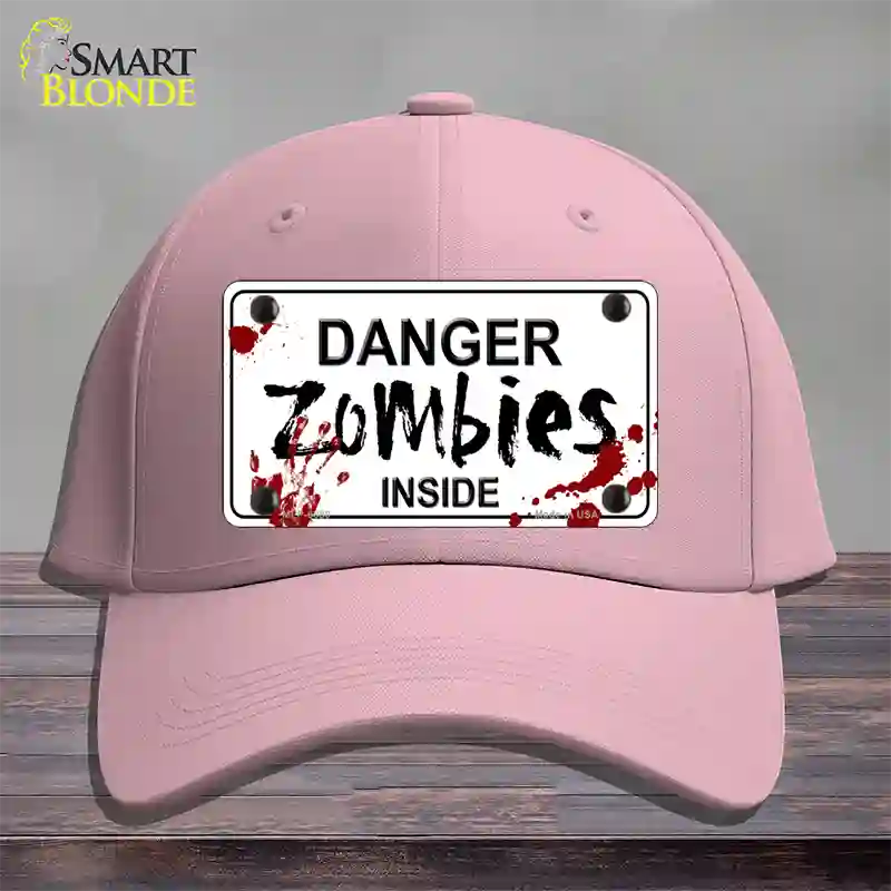 Danger Zombies Inside Novelty License Plate Hat Cotton / Pink