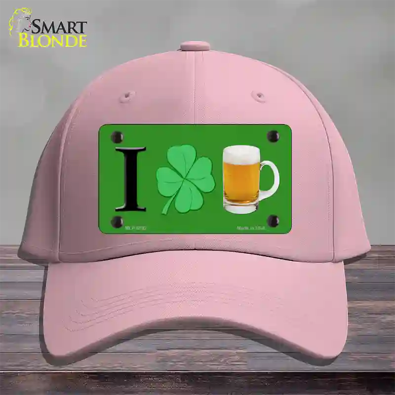 Shamrock Beer Novelty License Plate Hat Cotton / Pink