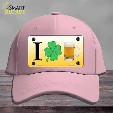 I Shamrock Beer Novelty License Plate Hat Cotton / Pink