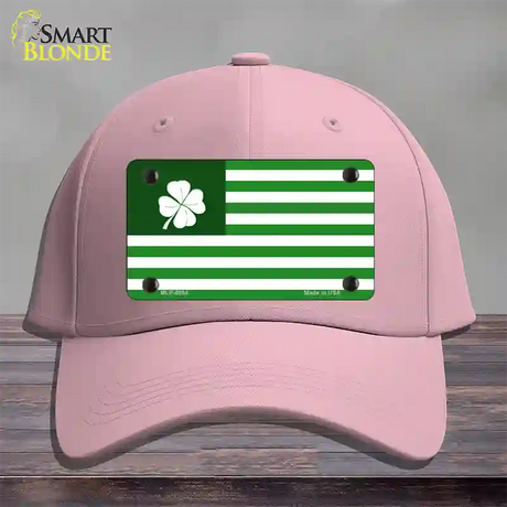 Green Shamrock Flag Novelty License Plate Hat Cotton / Pink