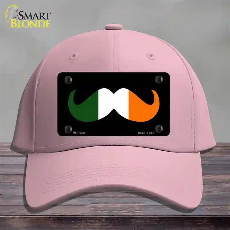 Irish Mustache Novelty License Plate Hat Cotton / Pink