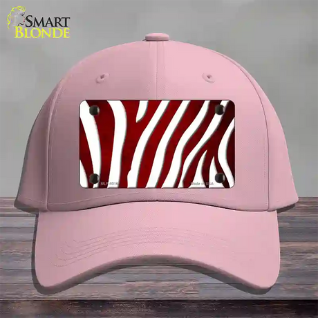 Red White Zebra Oil Rubbed Novelty License Plate Hat Cotton / Pink