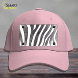 Black White Zebra Oil Rubbed Novelty License Plate Hat Cotton / Pink