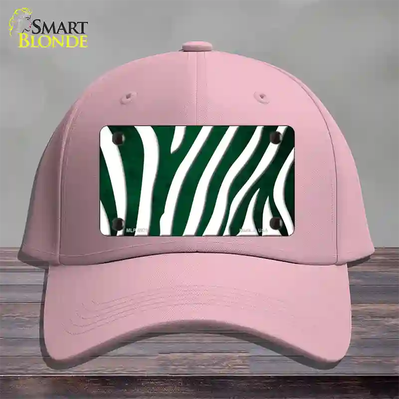 Green White Zebra Oil Rubbed Novelty License Plate Hat Cotton / Pink