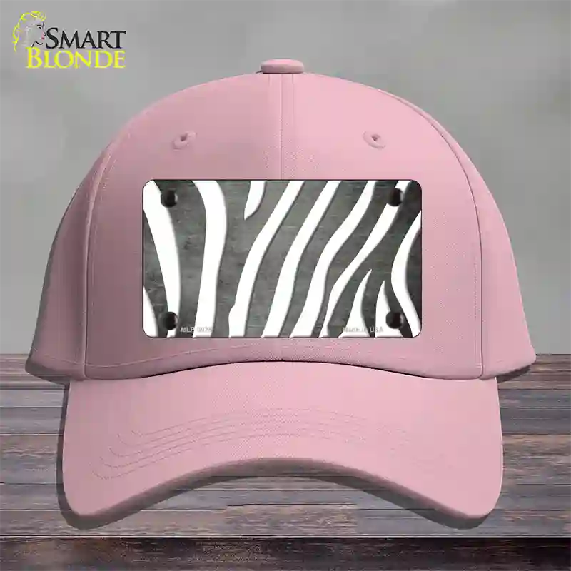 Gray White Zebra Oil Rubbed Novelty License Plate Hat Cotton / Pink