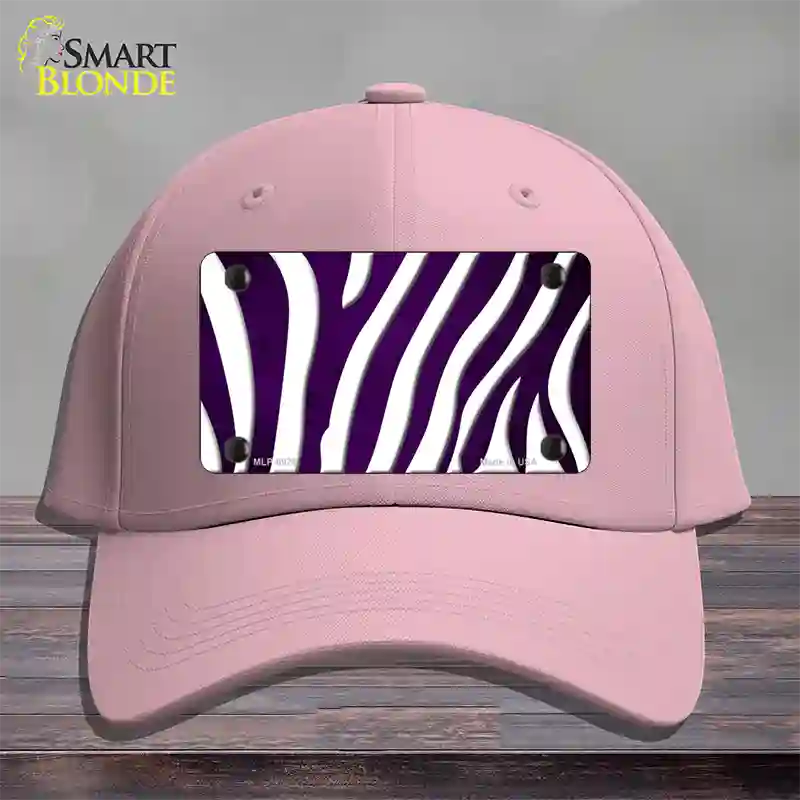 Purple White Zebra Oil Rubbed Novelty License Plate Hat Cotton / Pink