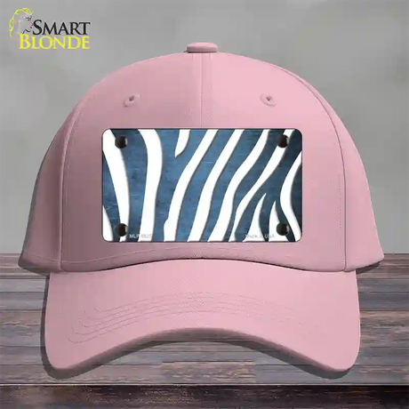 Light Blue White Zebra Oil Rubbed Novelty License Plate Hat Cotton / Pink