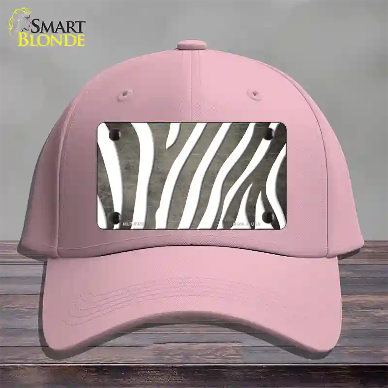 Tan White Zebra Oil Rubbed Novelty License Plate Hat Cotton / Pink