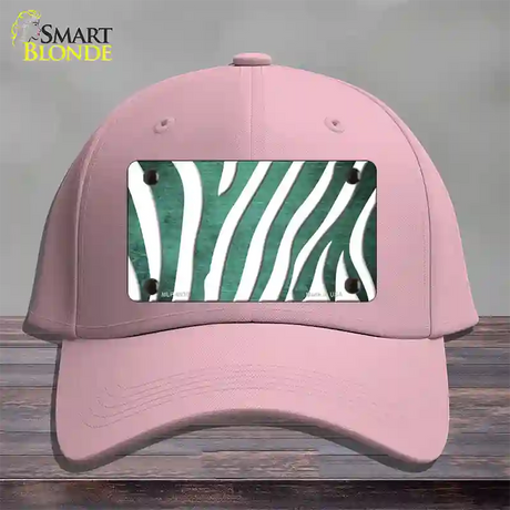 Mint White Zebra Oil Rubbed Novelty License Plate Hat Cotton / Pink