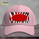 Red White Zebra Oval Oil Rubbed Novelty License Plate Hat Cotton / Pink