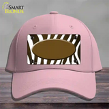 Brown White Zebra Oval Oil Rubbed Novelty License Plate Hat Cotton / Pink