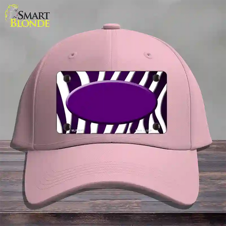 Purple White Zebra Oval Oil Rubbed Novelty License Plate Hat Cotton / Pink