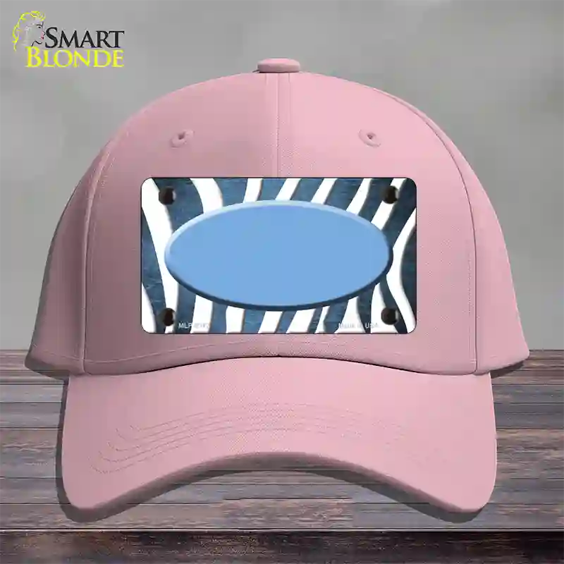 Light Blue White Zebra Oval Oil Rubbed Novelty License Plate Hat Cotton / Pink