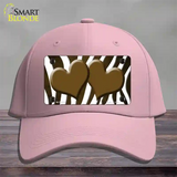 Brown White Zebra Hearts Oil Rubbed Novelty License Plate Hat Cotton / Pink