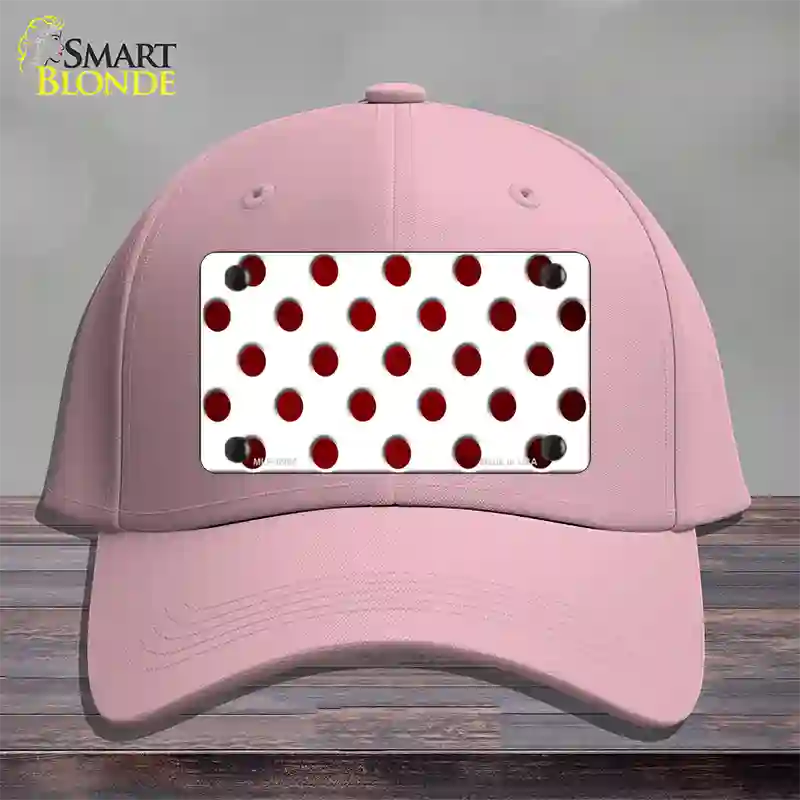 Red White Dots Oil Rubbed Novelty License Plate Hat Cotton / Pink