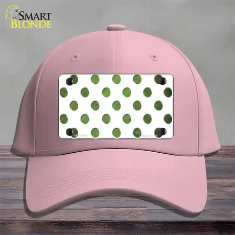 Lime Green White Dots Oil Rubbed Novelty License Plate Hat Cotton / Pink