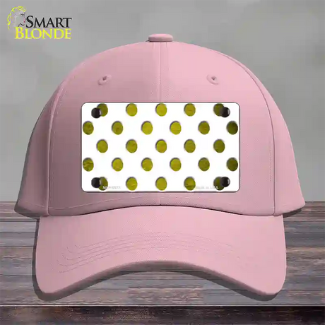 Yellow White Dots Oil Rubbed Novelty License Plate Hat Cotton / Pink