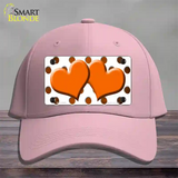 Orange White Dots Hearts Oil Rubbed Novelty License Plate Hat Cotton / Pink