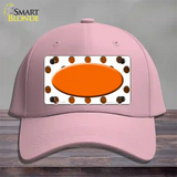 Orange White Dots Oval Oil Rubbed Novelty License Plate Hat Cotton / Pink