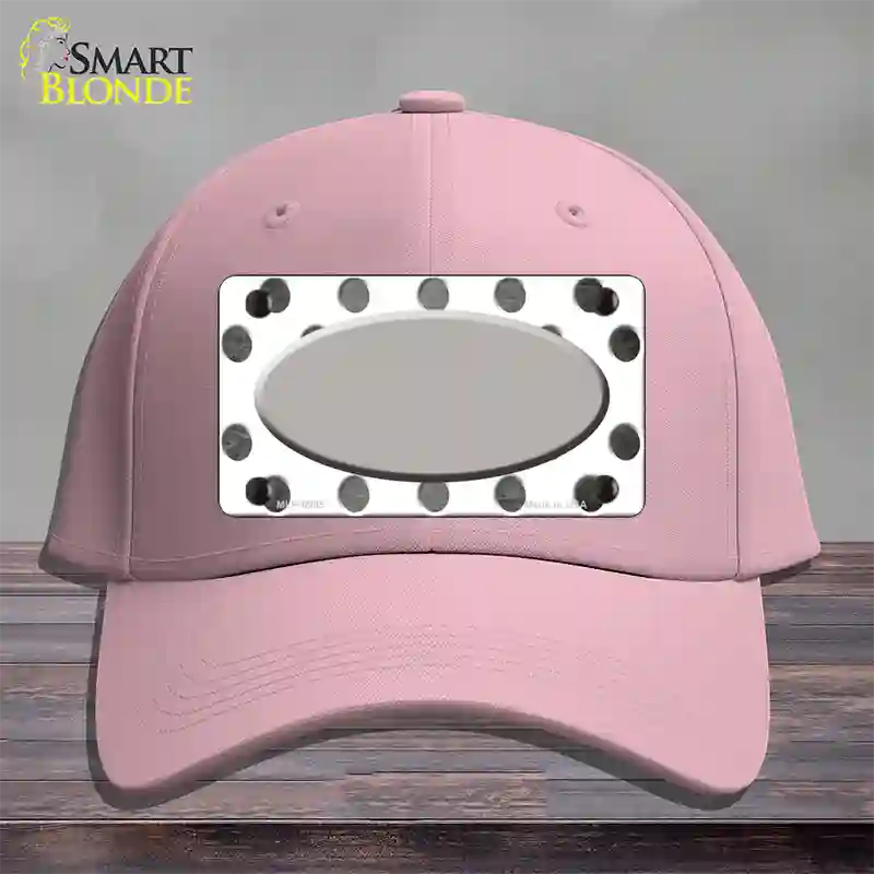 Gray White Dots Oval Oil Rubbed Novelty License Plate Hat Cotton / Pink