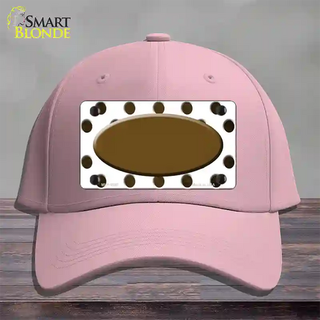 Brown White Dots Oval Oil Rubbed Novelty License Plate Hat Cotton / Pink