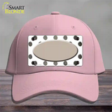 Tan White Dots Oval Oil Rubbed Novelty License Plate Hat Cotton / Pink