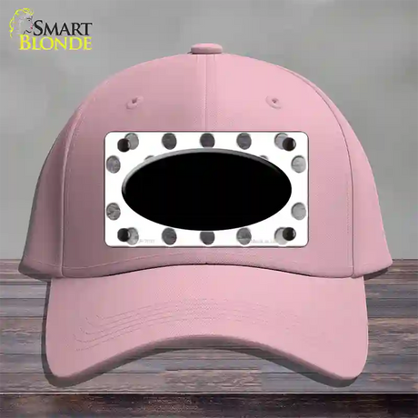 Black White Dots Oval Oil Rubbed Novelty License Plate Hat Cotton / Pink