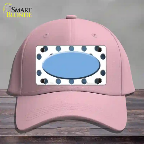 Light Blue White Dots Oval Oil Rubbed Novelty License Plate Hat Cotton / Pink