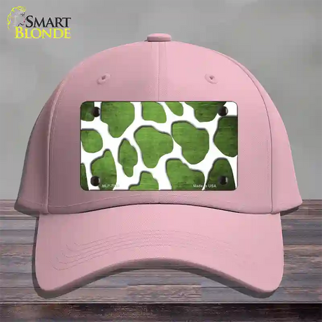 Lime Green White Giraffe Oil Rubbed Novelty License Plate Hat Cotton / Pink