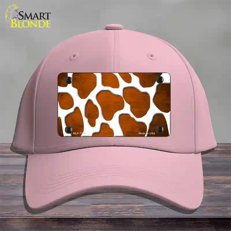 Orange White Giraffe Oil Rubbed Novelty License Plate Hat Cotton / Pink