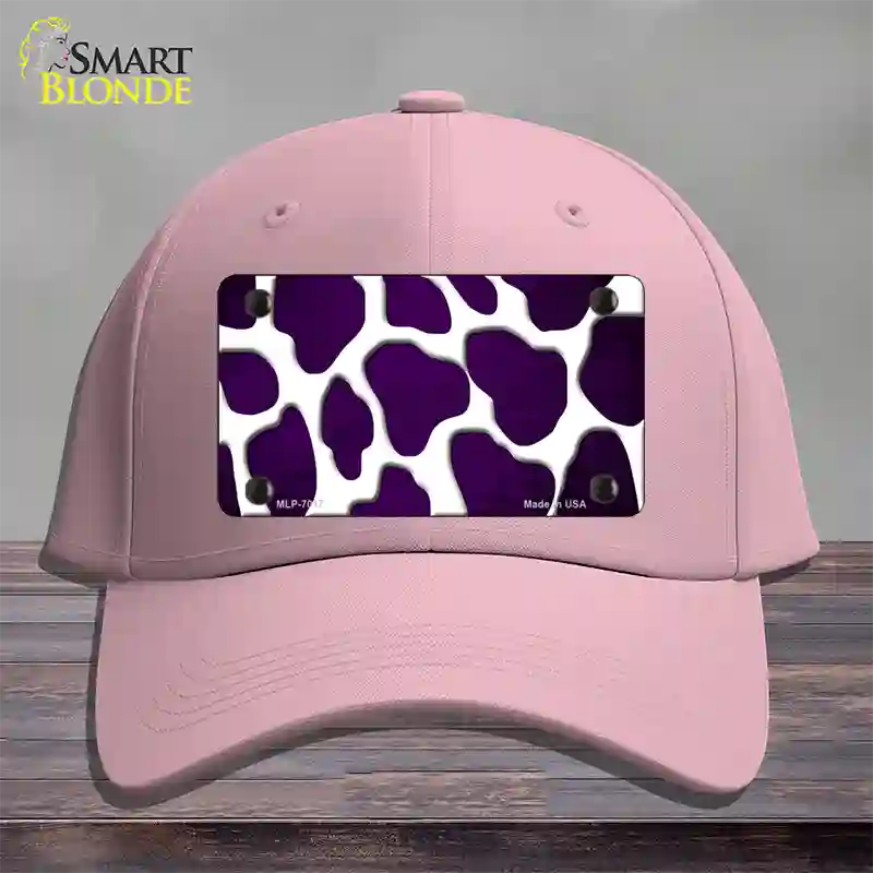 Purple White Giraffe Oil Rubbed Novelty License Plate Hat Cotton / Pink