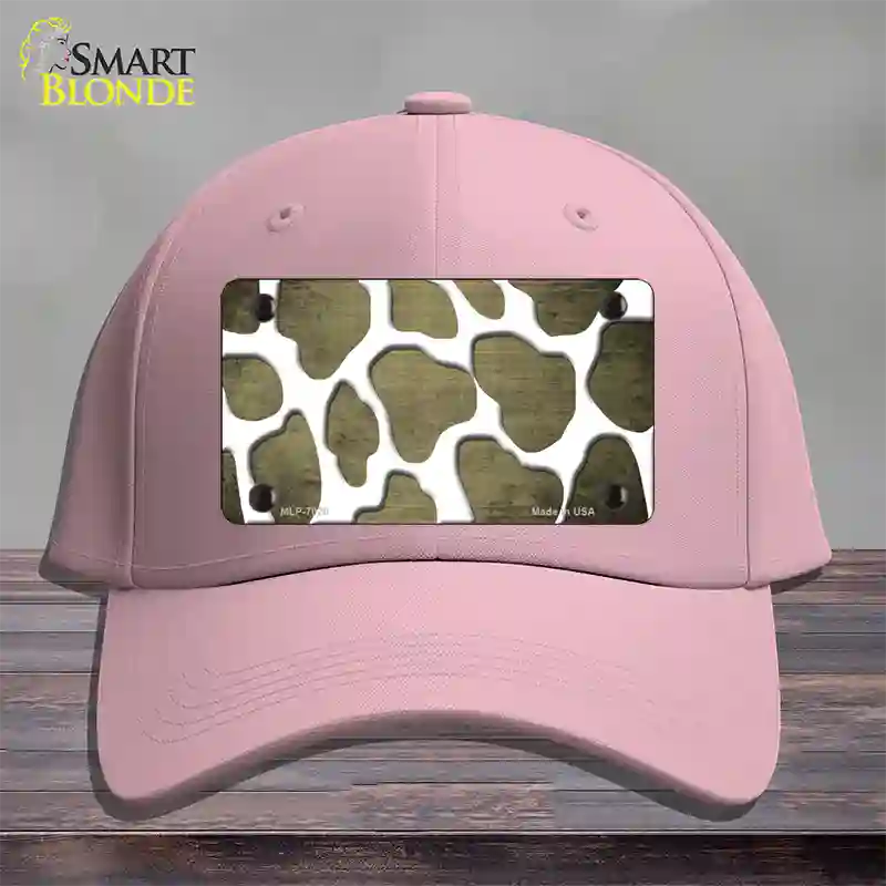 Gold White Giraffe Oil Rubbed Novelty License Plate Hat Cotton / Pink